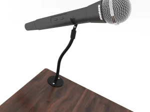podium with microphone 3D Model