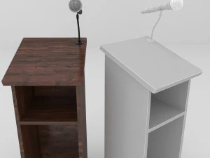 podium with microphone 3D Model