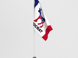 democratic party flag 3D Model
