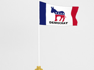democratic party flag 3D Model