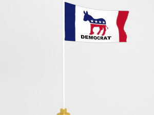 democratic party flag 3D Model