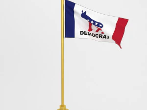 democratic party flag 3D Model