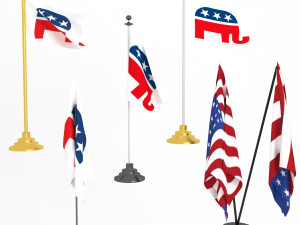 republican party flag 3D Model