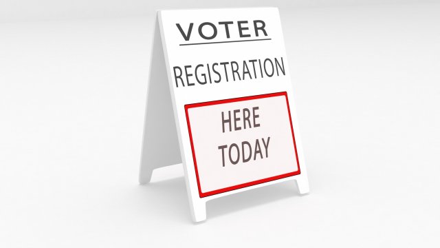 vote registration sign board 3D Model .c4d .max .obj .3ds .fbx .stl .blend 