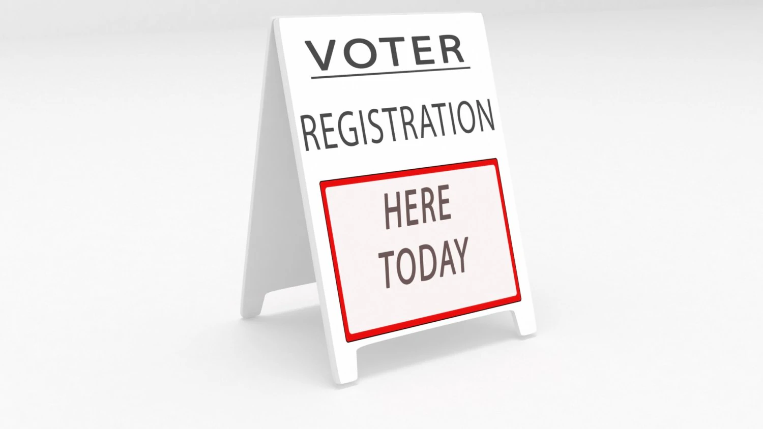 vote registration sign board 3D Model .c4d .max .obj .3ds .fbx .stl .blend