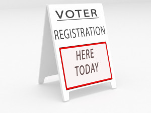 vote registration sign board 3D Модель