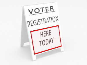 vote registration sign board 3D Model