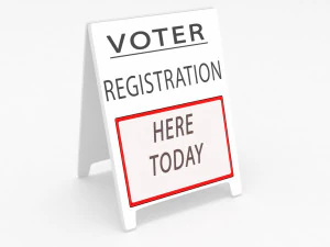 vote registration sign board 3D Model