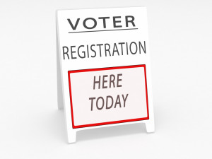 vote registration sign board 3D Model