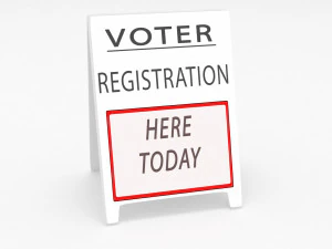 vote registration sign board 3D Model