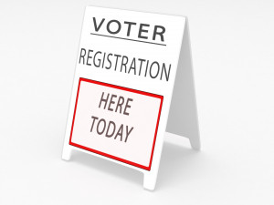 vote registration sign board 3D Model