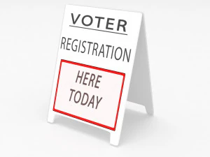vote registration sign board 3D Model