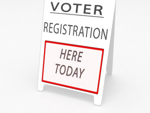 vote registration sign board 3D Model