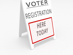 vote registration sign board 3D Model
