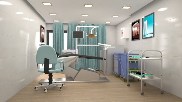 dental room Modello 3D .c4d .max .obj .3ds .fbx .stl .blend 
