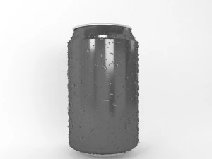 beverage can with waterdrops 3D Model