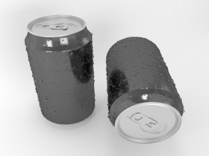 beverage can with waterdrops Model 3D