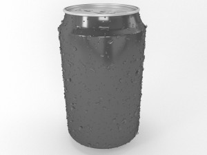 beverage can with waterdrops Model 3D