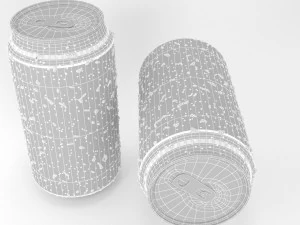 beverage can with waterdrops 3D Model