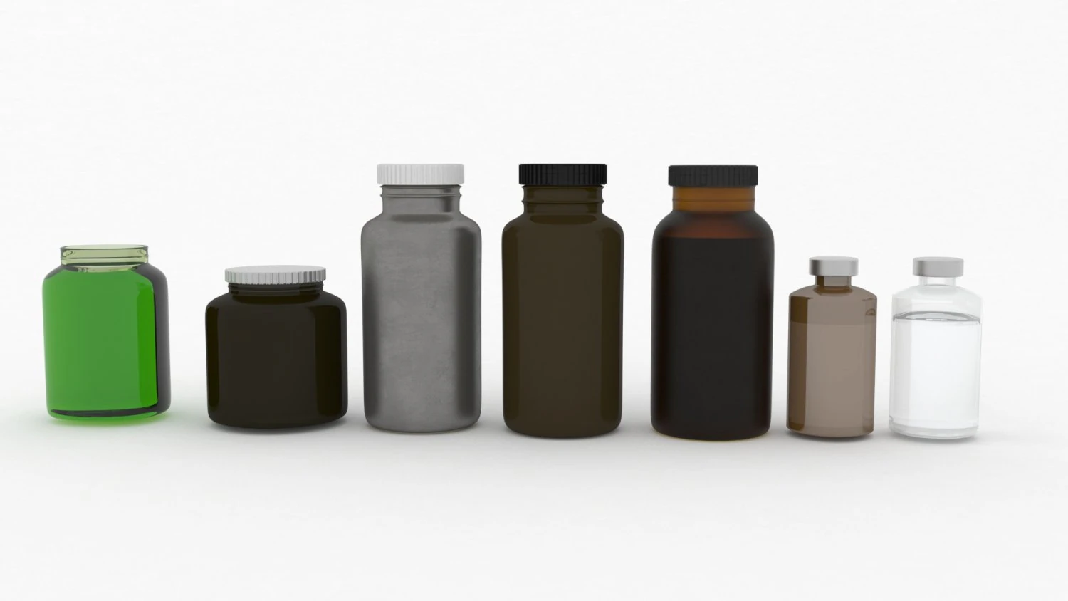 bottles 3D Model .c4d .max .obj .3ds .fbx .stl .blend 