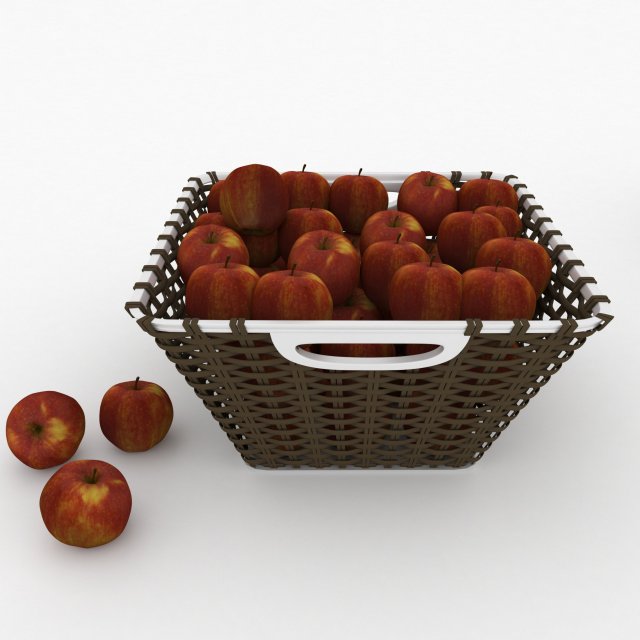 fruit basket apple Model 3D .c4d .max .obj .3ds .fbx .stl .blend 