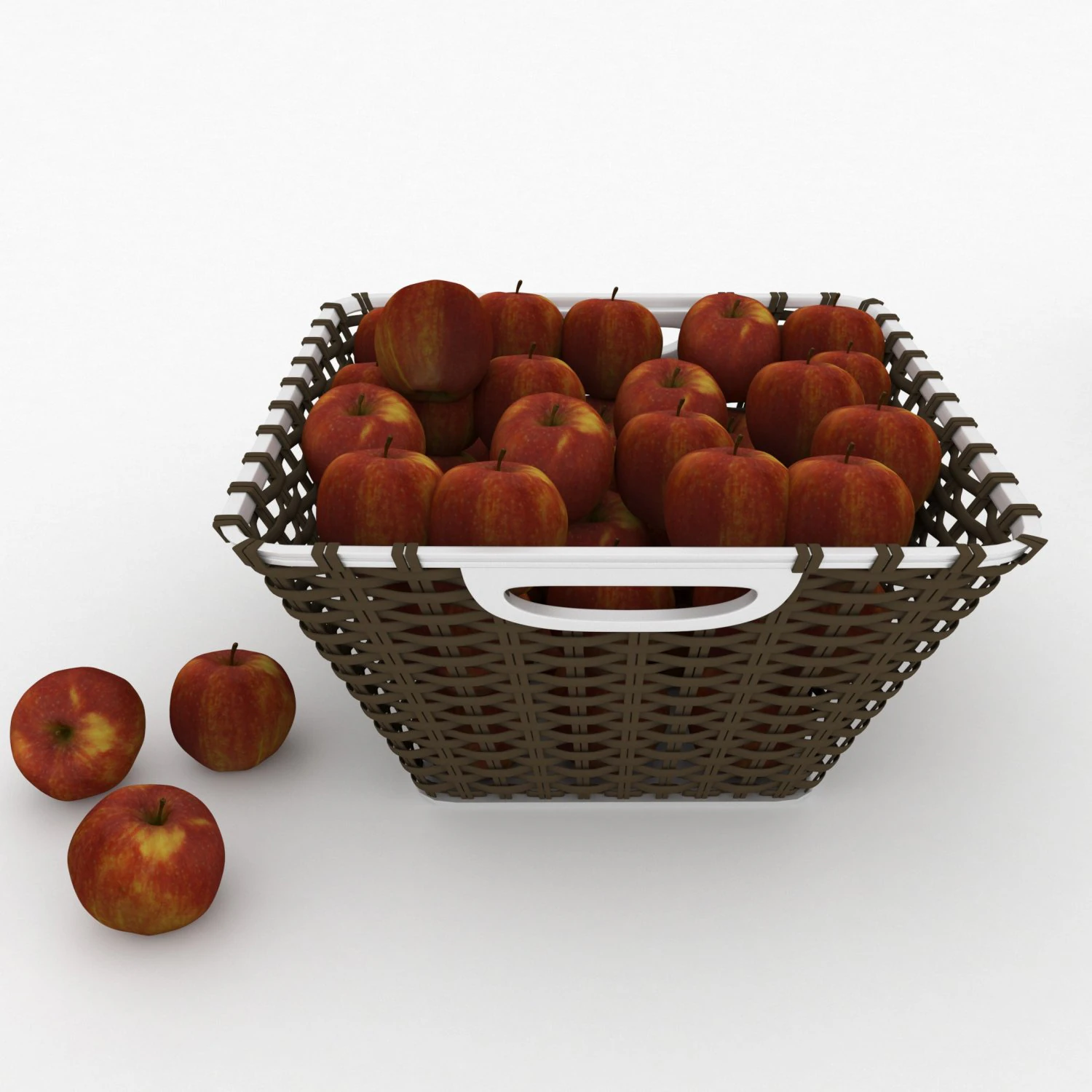 fruit basket apple 3D Model .c4d .max .obj .3ds .fbx .stl .blend 