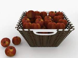 과일 바구니 사과 3D 모델