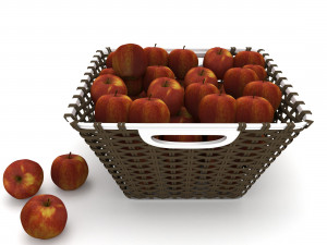 fruit basket apple Model 3D
