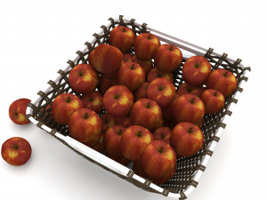 fruit basket apple Model 3D