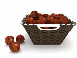 fruit basket apple Model 3D