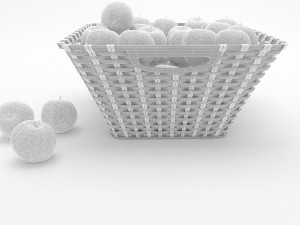 fruit basket apple Model 3D