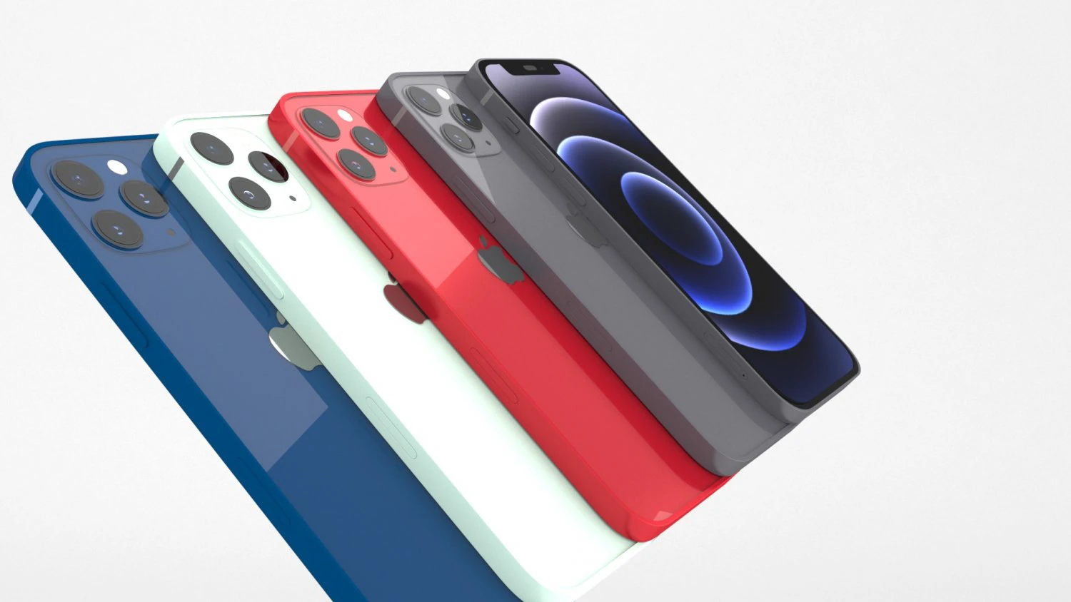 iphone 12 pro all colours set 3D Model .c4d .max .obj .3ds .fbx .stl .blend 