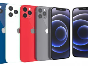iphone 12 pro all colours set 3D Model