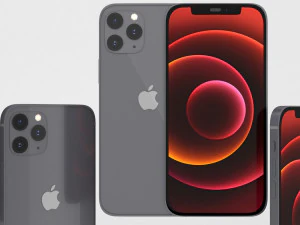 iphone 12 pro all colours set 3D Model