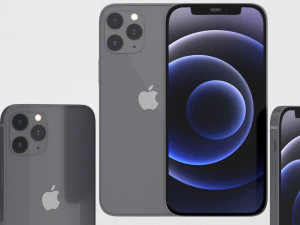 iphone 12 pro all colours set 3D Model