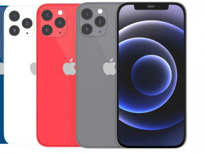 iphone 12 pro all colours set 3D Model