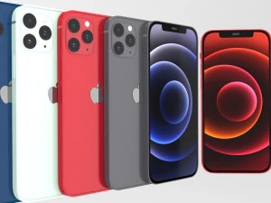 iphone 12 pro all colours set 3D Model