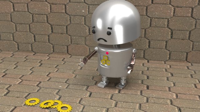 sad robot Model 3D .c4d .max .obj .3ds .fbx .stl .blend 