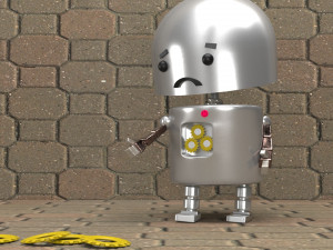 sad robot Model 3D