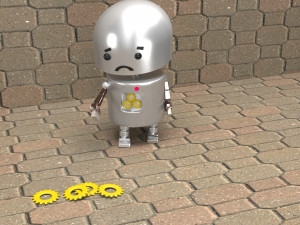 sad robot Model 3D