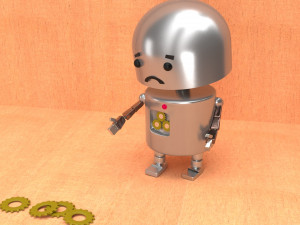 sad robot Model 3D