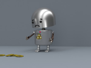 sad robot Model 3D