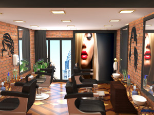 beauty salon women 3D 모델