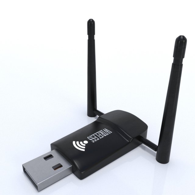 wifi usb adapter dual 3D 模型 .c4d .max .obj .3ds .fbx .stl .blend 