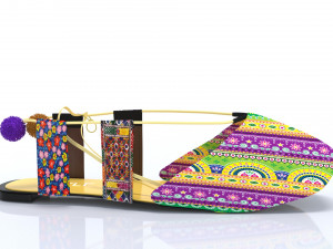 flat ladies shoes mojari Modelo 3D