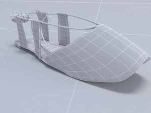 flat ladies shoes mojari 3D Model
