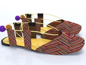 sapatos femininos de pano artesanal Modelo 3D