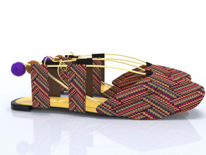 handicraft cloth ladies shoes 3D Модель