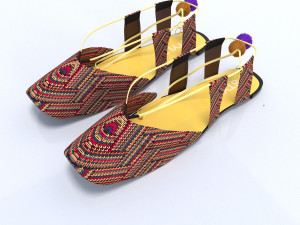 handicraft cloth ladies shoes 3D Модель