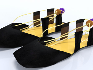ladies shoes black velvet 3D Model